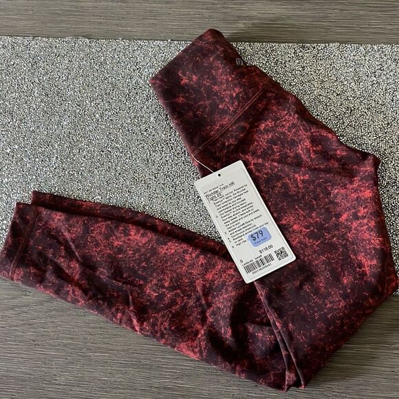 Lululemon Wunder Train High-Rise Tight 25"‎ Red Black size 0 XS NEW leggings - Picture 2 of 14